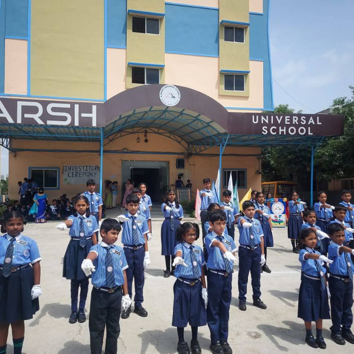 Students in uniform at Darsh Universal School Kapra